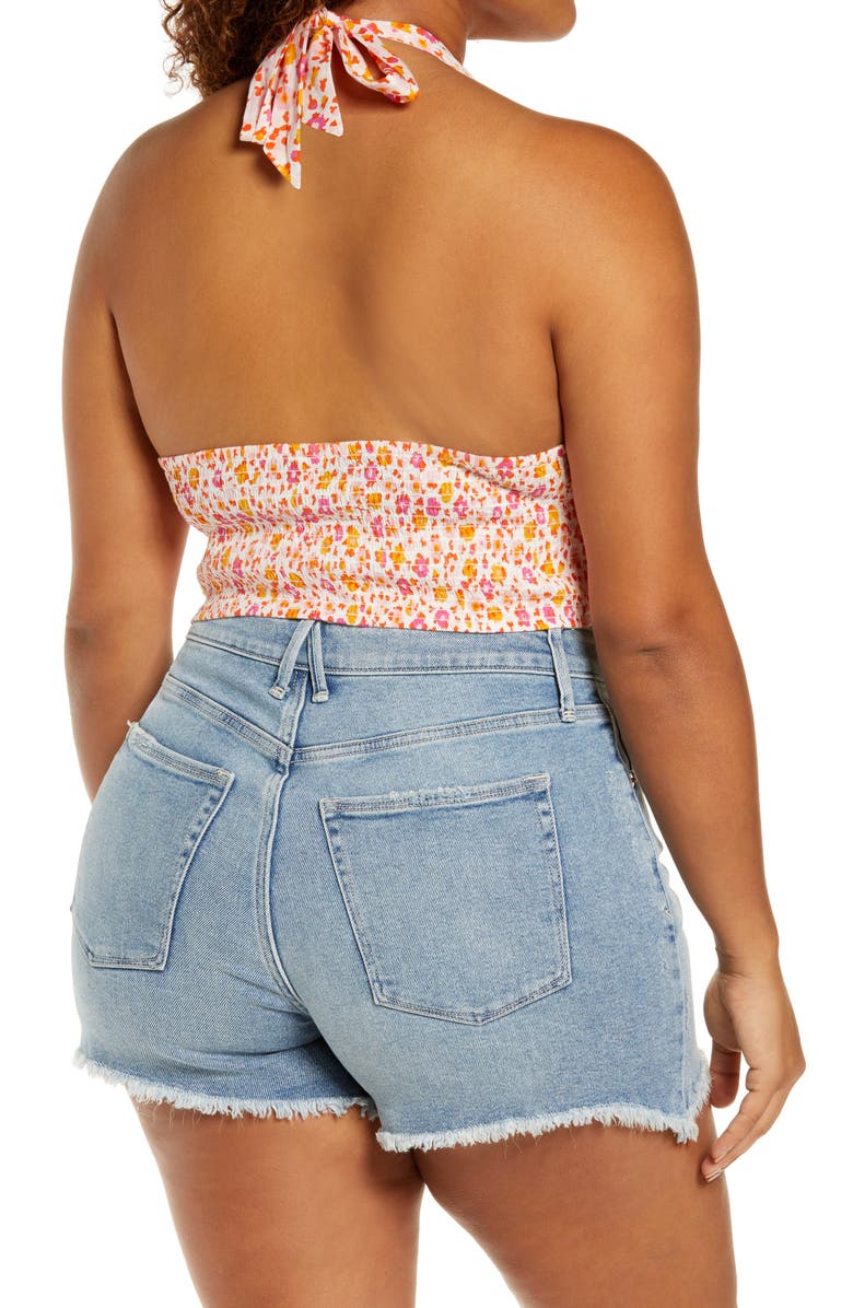 BP. Print V-Neck Halter Top, Alternate, color,