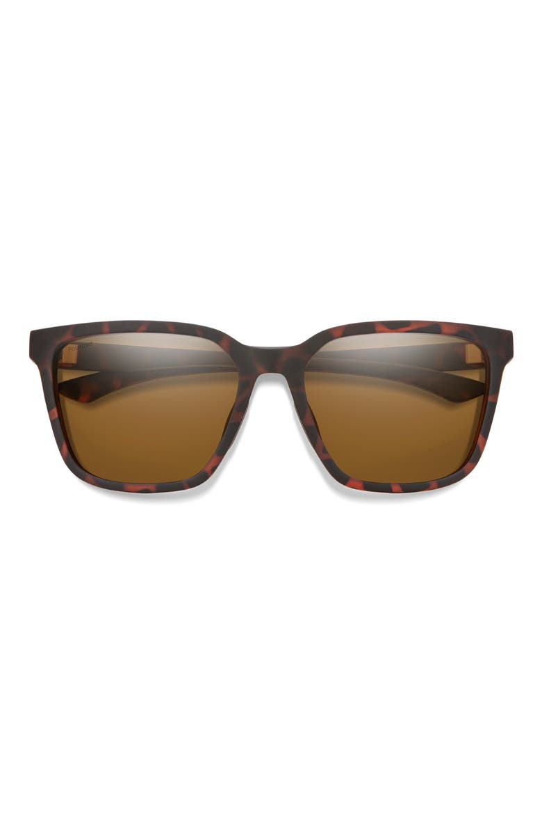 Shoutout Core 57mm ChromaPop™ Polarized Square Sunglasses, Main, color, MATTE TORTOISE / POLARIZED BROWN