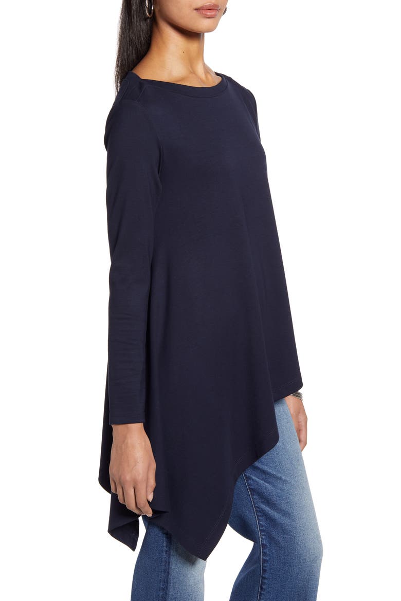 Boatneck Asymmetrical Tunic, Alternate, color, NAVY PEACOAT
