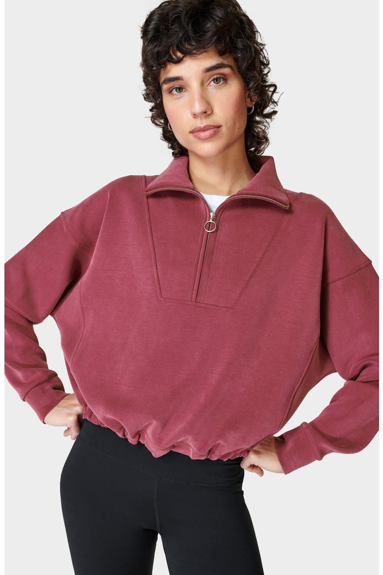 Half Zip Fleece Pullover, Alternate, color, VAMP RED