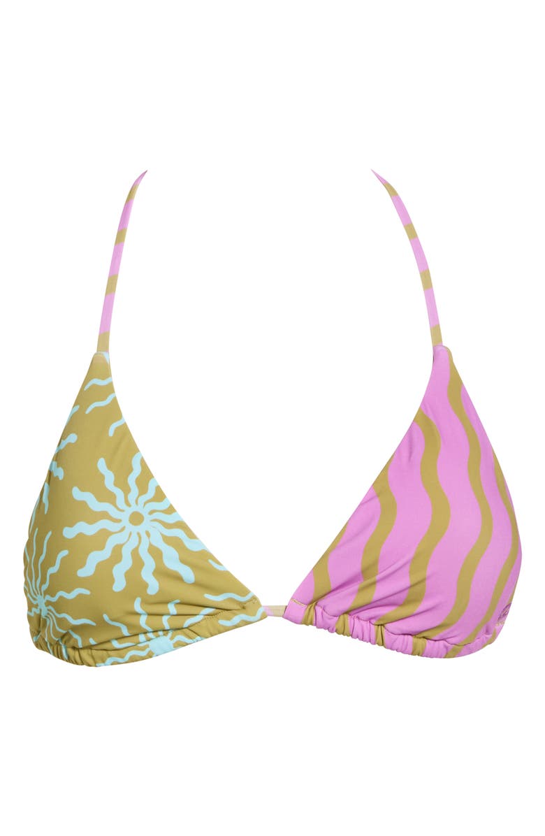Billabong Sun Fired Remi Triangle Bikini Top, Alternate, color, Moss