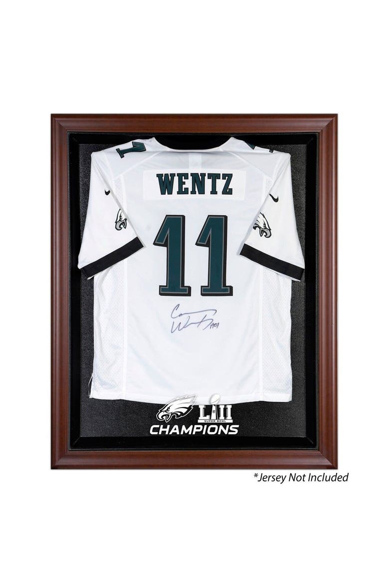 Philadelphia Eagles Super Bowl LII Champions Brown Framed Jersey Logo Display Case, Main, color, Brown