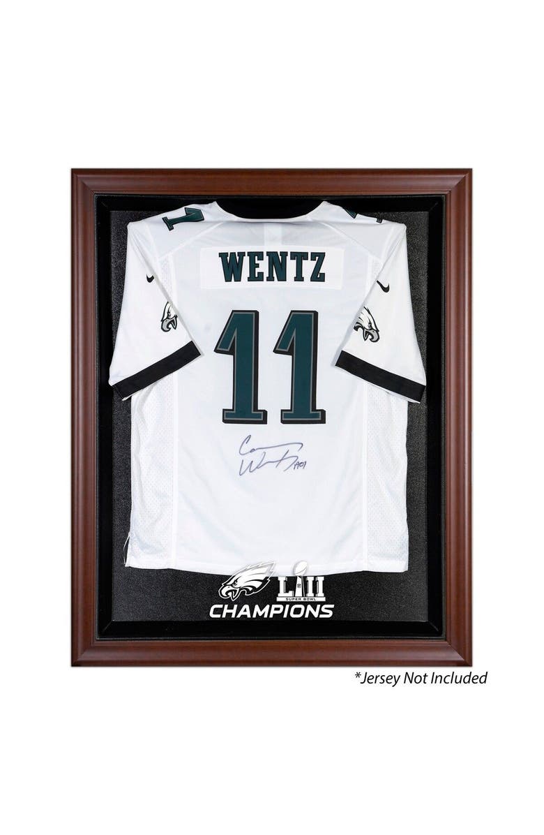 FANATICS AUTHENTIC Philadelphia Eagles Super Bowl LII Champions Brown Framed Jersey Logo Display Case, Main, color, 