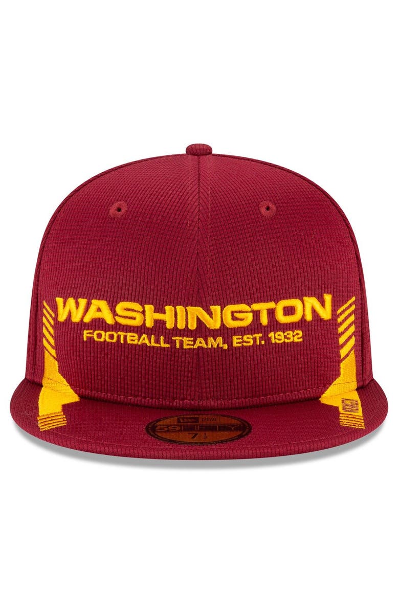 Men's New Era Burgundy Washington Football Team 2021 NFL Sideline Home 59FIFTY Fitted Hat, Alternate, color, Burgundy