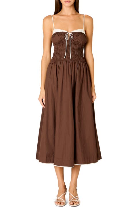 Thomas Smocked Sleeveless Midi Dress