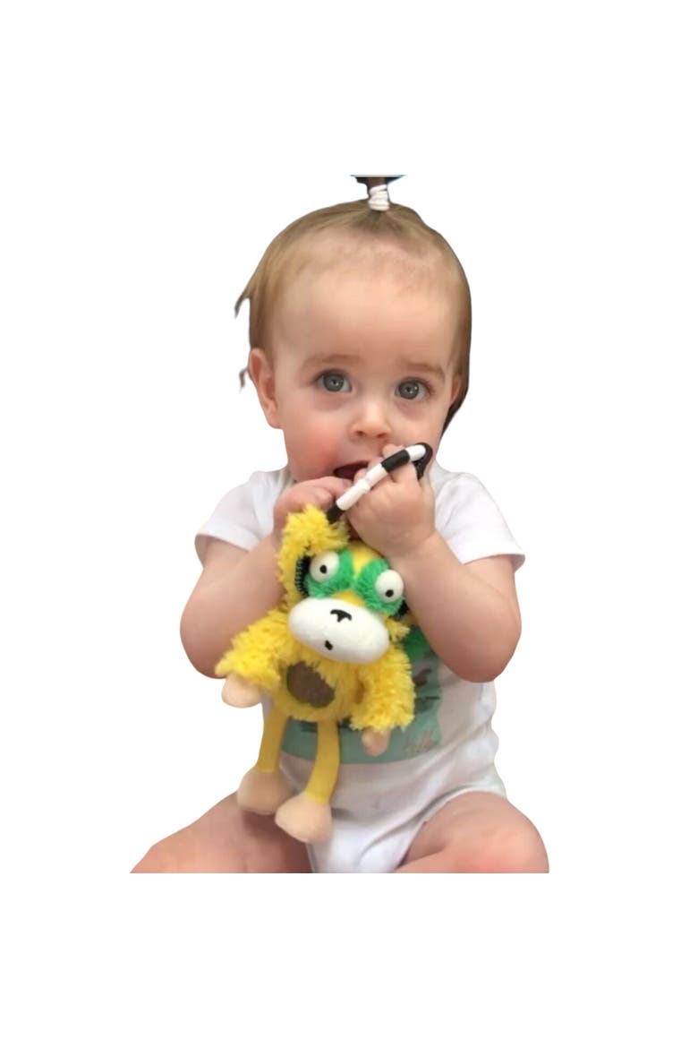 Chime & See Attachable Hanging Activity Toy Marley The Horn Headed Monkey, Alternate, color, Multicolored
