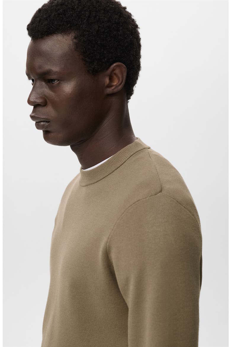 Regular Fit Crewneck Sweater, Alternate, color, MEDIUM BROWN