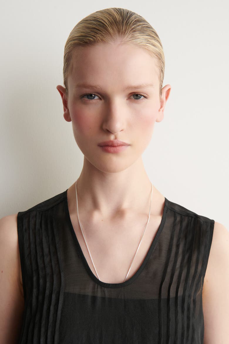 Sheer Pintucked Dress, Alternate, color, BLACK