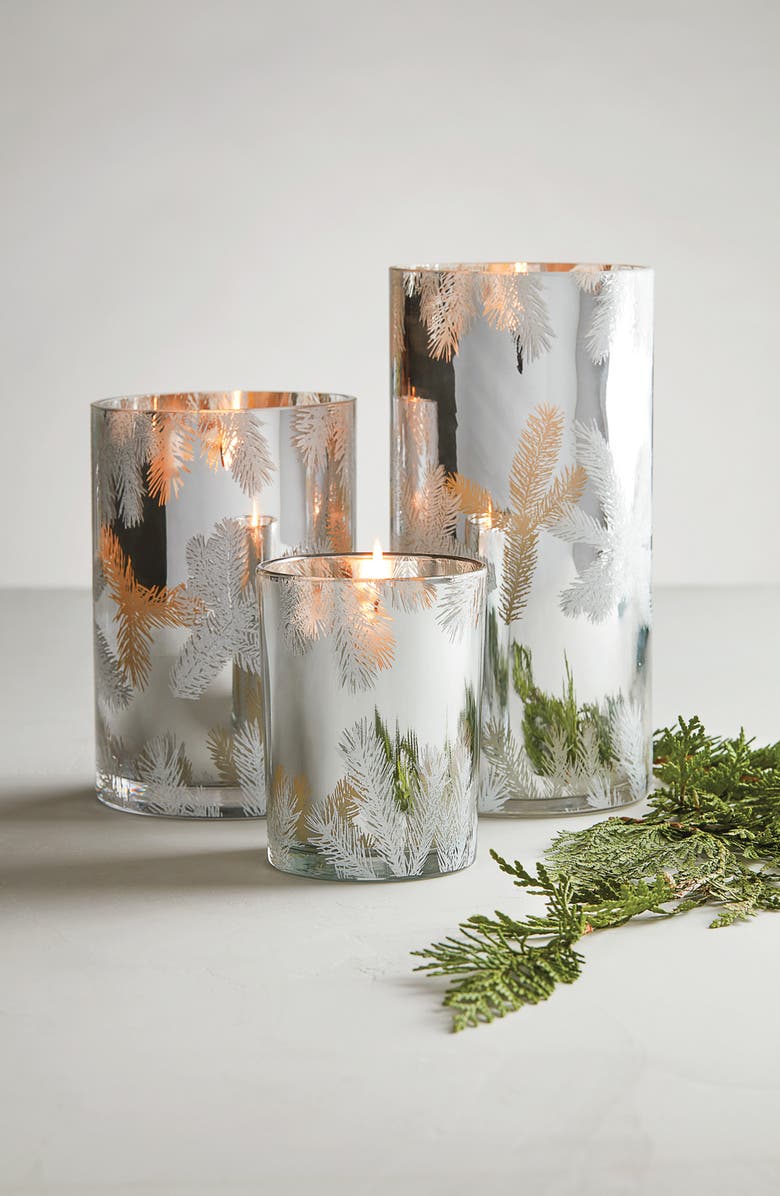 Thymes Frasier Fir Statement Small Luminary Candle, Alternate, color, Silver