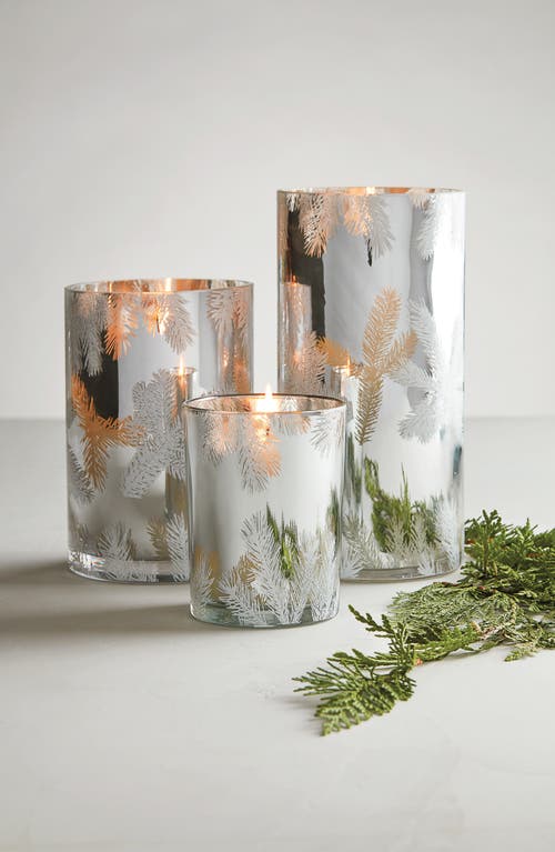 Thymes Frasier Fir Statement Small Luminary Candle In Silver