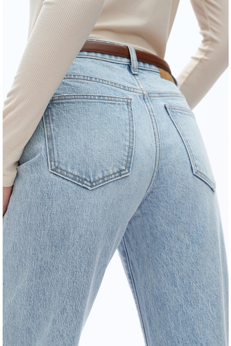 Mid Rise Barrel Jeans, Alternate, color, LIGHT BLUE