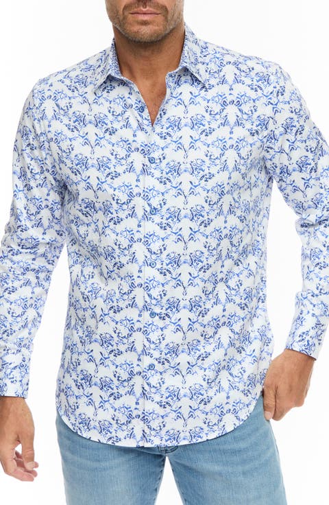 Faded Floral Button-Up Shirt