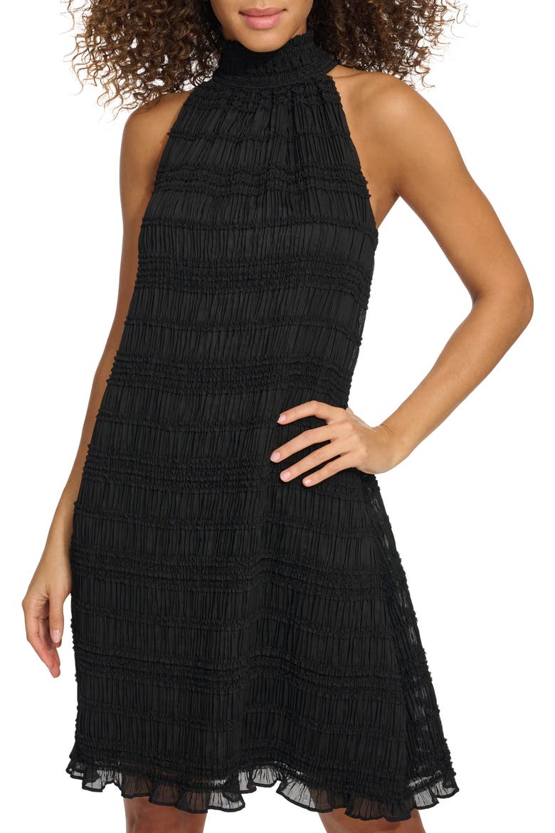Shirred Sheath Dress, Alternate, color, BLACK