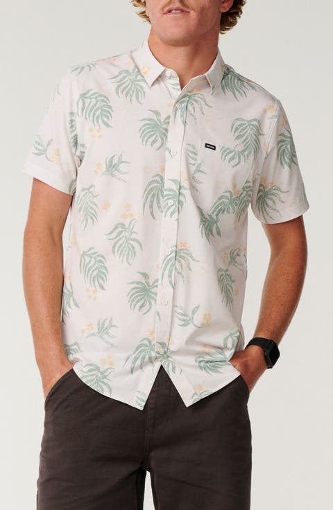 Cosmic Palms Short Sleeve Button Up Shirt