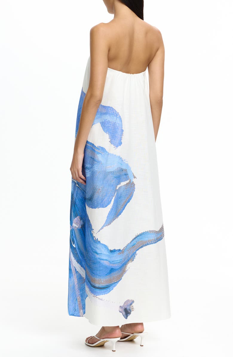 Significant Other Parisa Placed Floral Strapless Cotton Maxi Dress, Alternate, color, Spliced Bloom