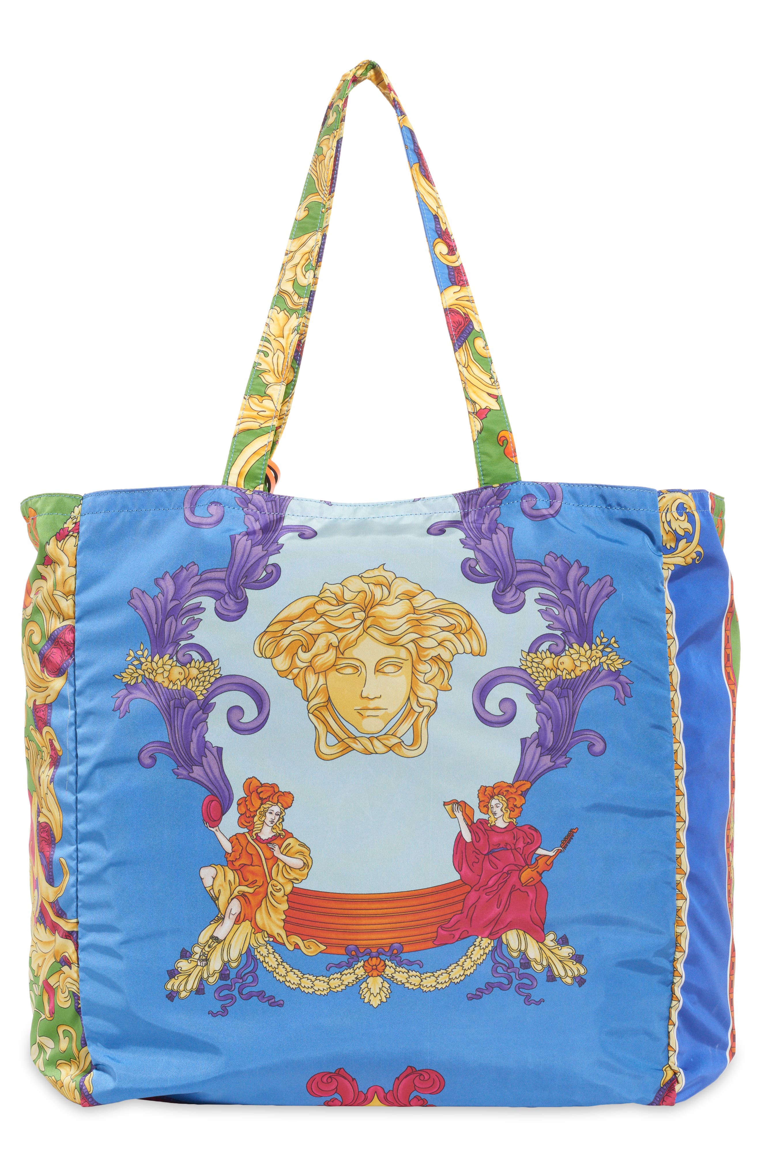 Versace Barocco Renaissance Nylon Tote, Alternate, color, 