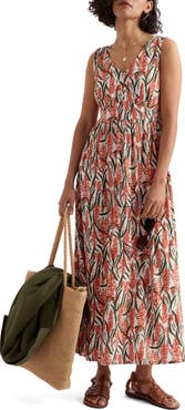 Seasalt Cornwall Polmanter Floral Sleeveless Organic Cotton Jersey Maxi Dress