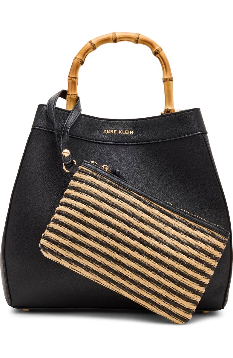 Anne Klein Bamboo Top Handle Satchel, Alternate, color,