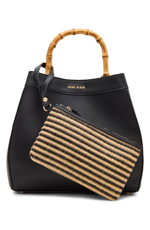 ANNE KLEIN ANNE KLEIN BAMBOO TOP HANDLE SATCHEL 
