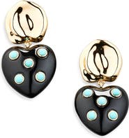 Lizzie Fortunato Amore Heart Drop Earrings