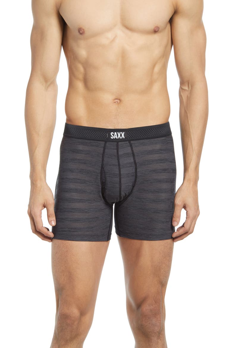 DropTemp™ Cooling Mesh Relaxed Fit Boxer Briefs, Main, color, BLACK HEATHER