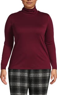Lands' End Supima Cotton Fitted Long Sleeve Turtleneck