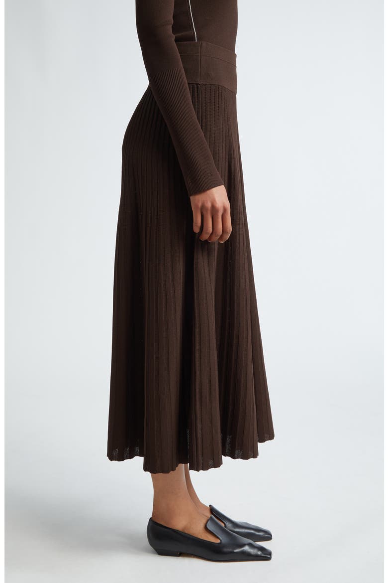 Rib Midi Sweater Skirt, Alternate, color, CHOCOLATE