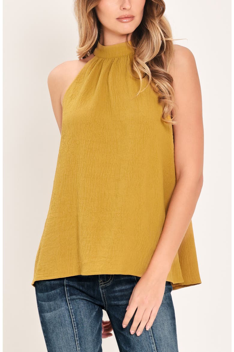 High Neck Halter Top, Alternate, color, MUSTARD