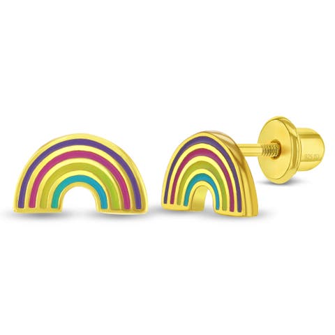 Vibrant Rainbow Girl Earrings