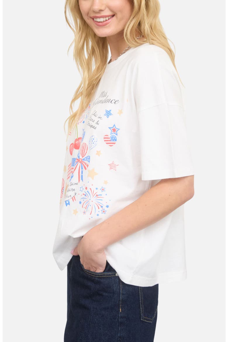 Miss Independence Graphic Cotton T-Shirt, Alternate, color, WHITE