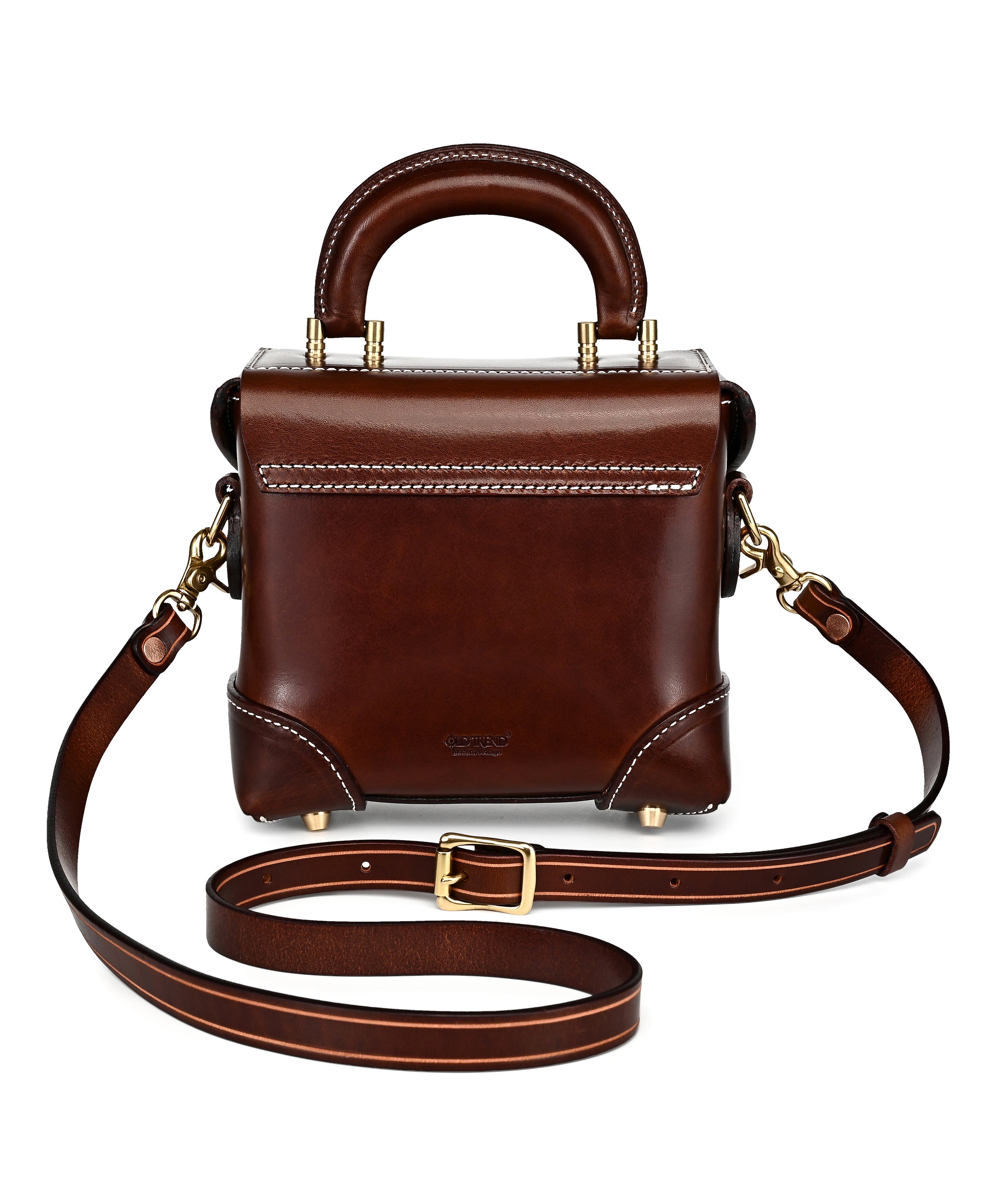 Azalea Genuine Leather Vintage Box Crossbody, Alternate, color, Taupe