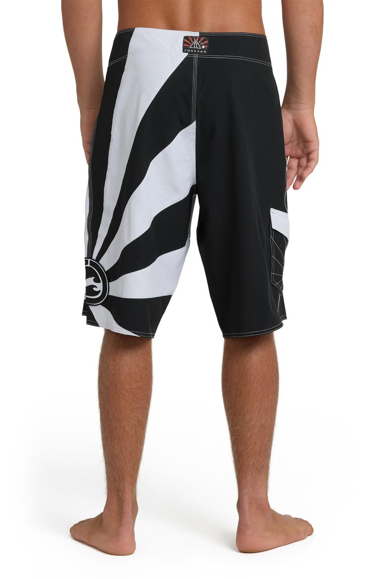 A.I. Rising Sun Pro Board Shorts, Alternate, color, BLACK/ WHITE