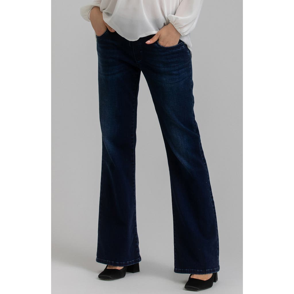 PIETRO BRUNELLI Over the Bump Flare Maternity Jeans in Bright Blue