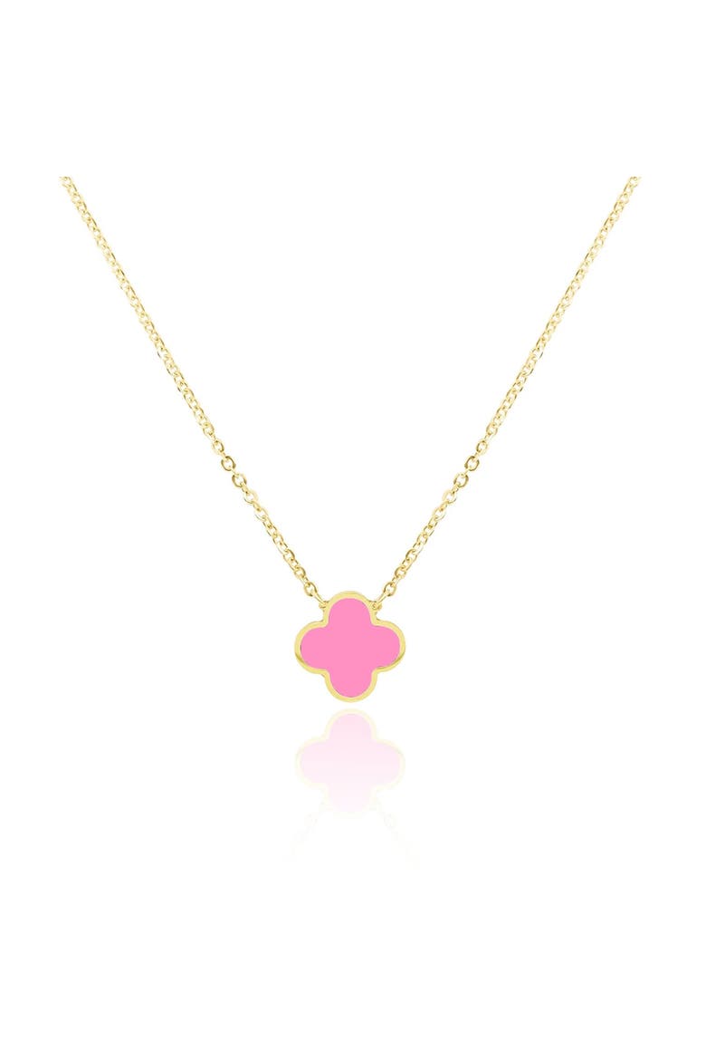 Small Bubblegum Pink Single Clover Necklace, Main, color, Bubblegum Pink