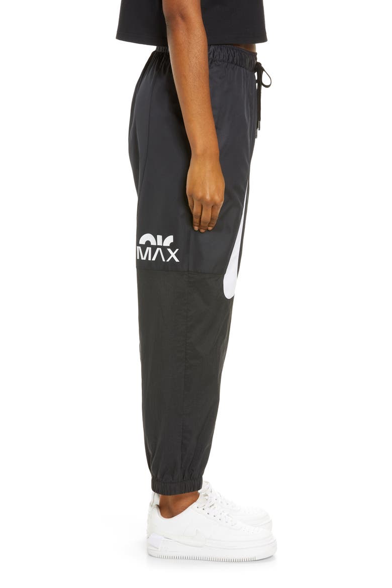 Swoosh Woven Pants, Alternate, color, BLACK/ WHITE