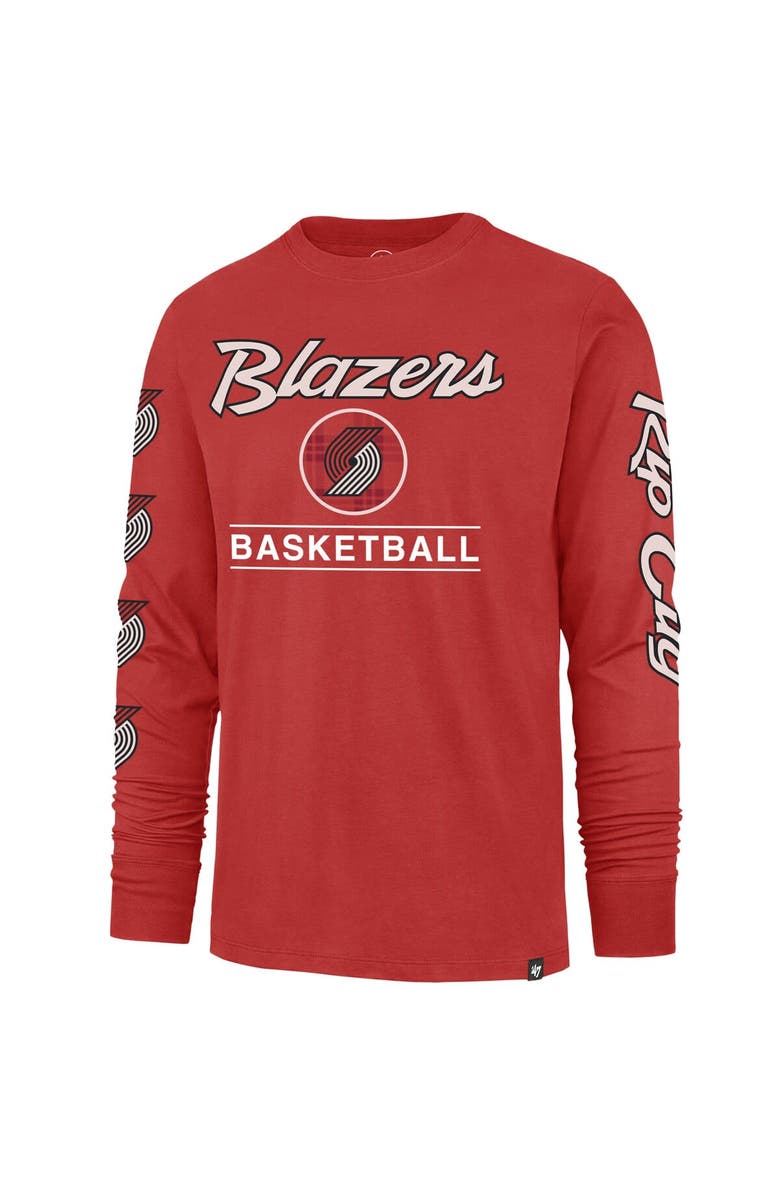 '47 Men's '47 Red Portland Trail Blazers 2023/24 City Edition Triplet Franklin Long Sleeve T-Shirt, Alternate, color, 