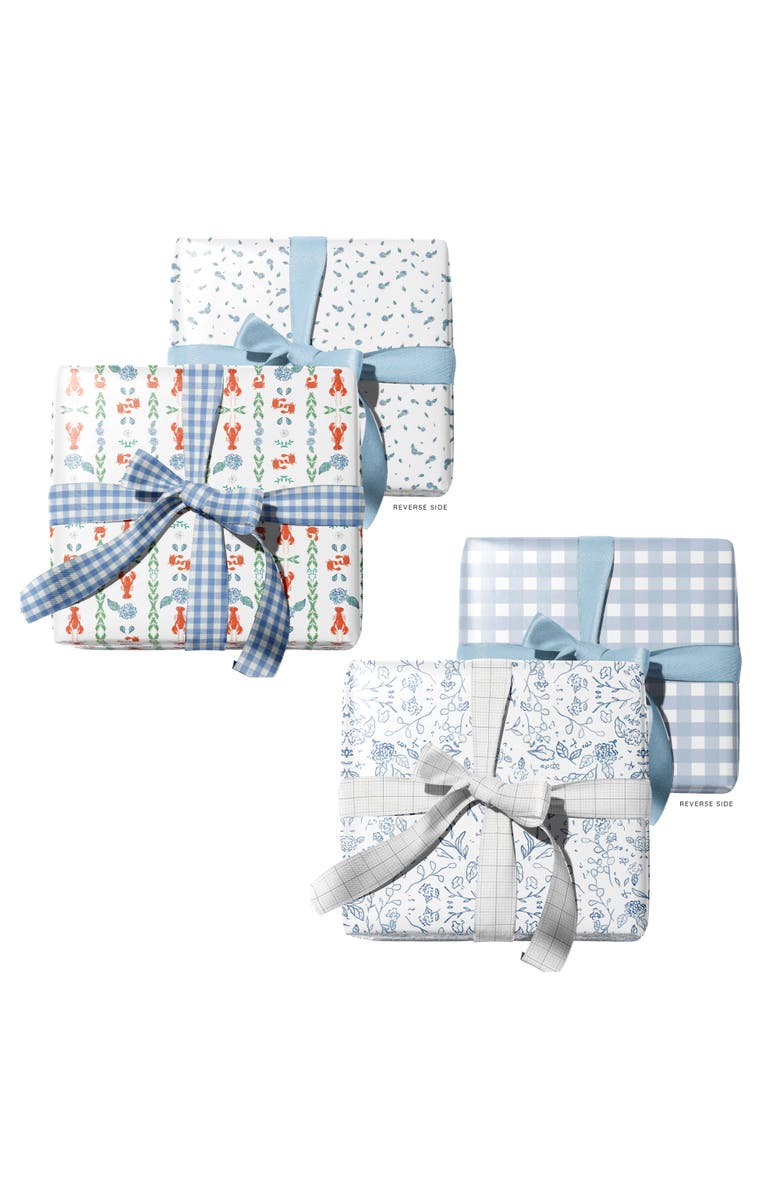 Ramus & Co Eight Sheets Two-Sided "Cosette" & "A Pinch of Floral" Heavyweight Gift Wrap, Alternate, color, Multicolored