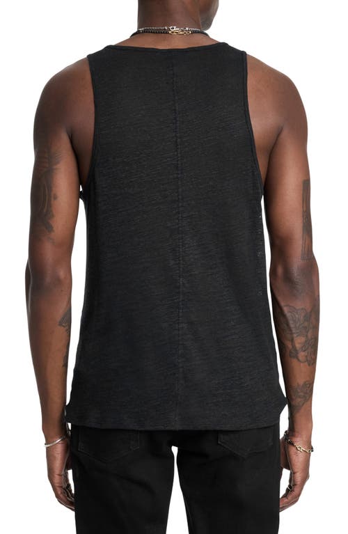 Shop John Varvatos Broome Slim Fit Linen Tank In Black