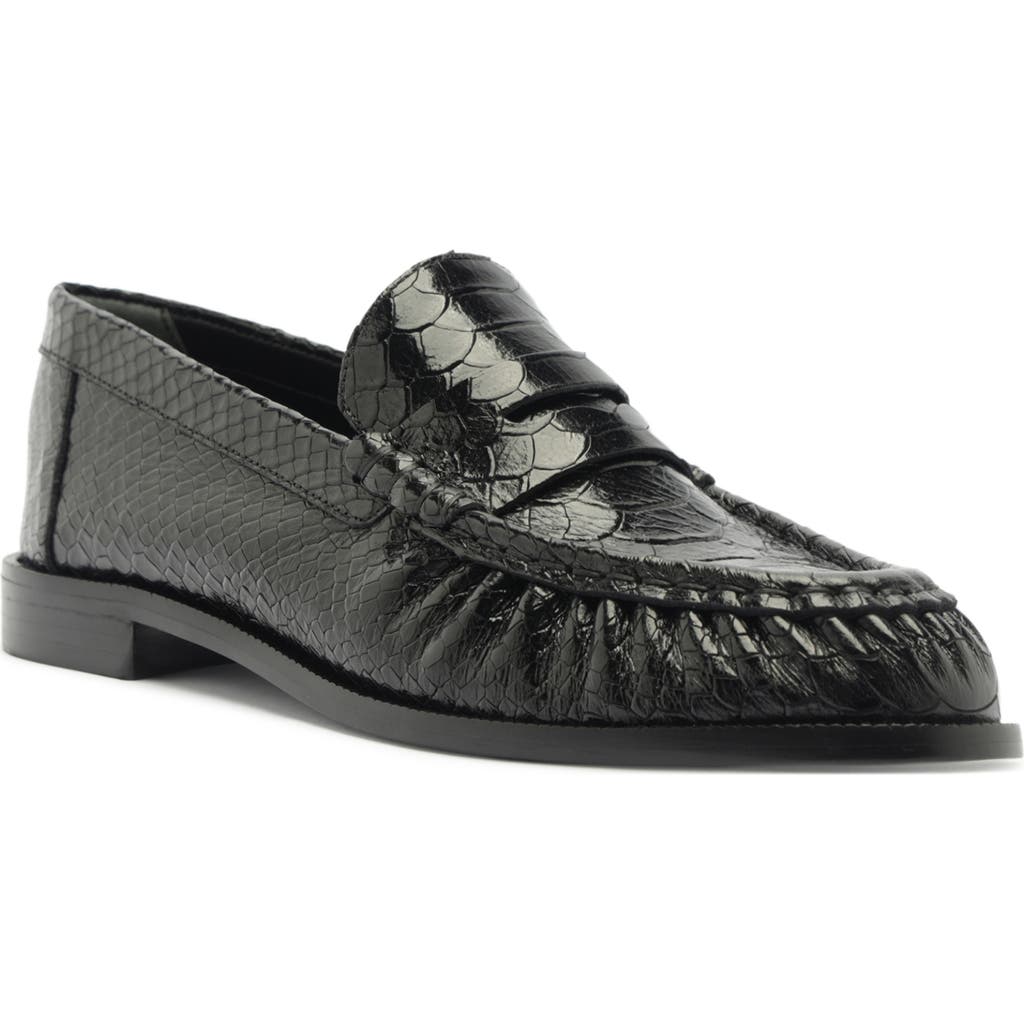Schutz Tyche Genuine Calf Hair Penny Loafer In Black