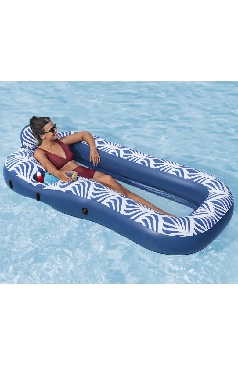 H2OGO! Comfort Plush Shaded Pool Lounge Float, Alternate, color, Multicolored