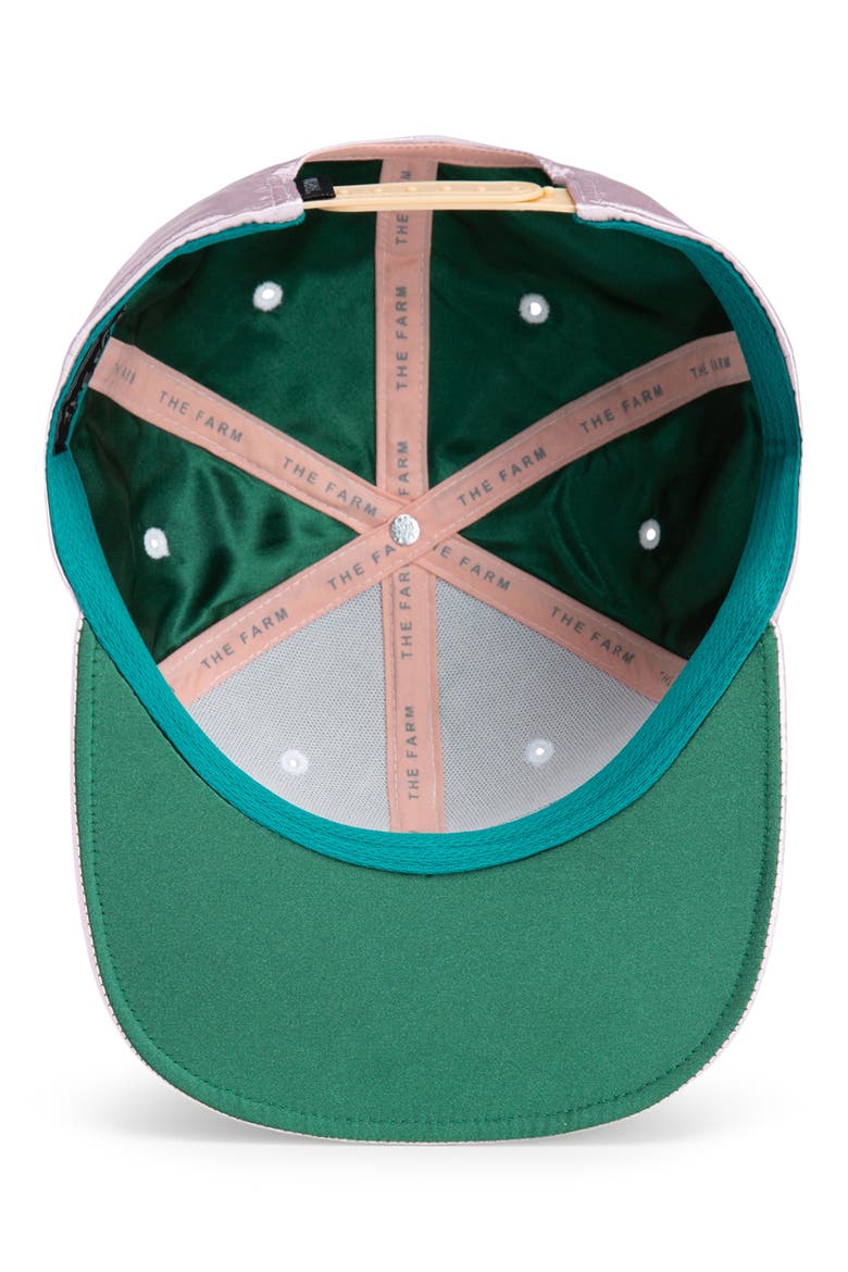 Mallorca Patch Satin Trucker Cap, Alternate, color, SAND