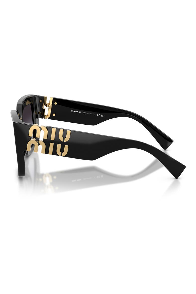 51mm Square Gradient Sunglasses, Alternate, color, BLACK / GRADIENT GREY