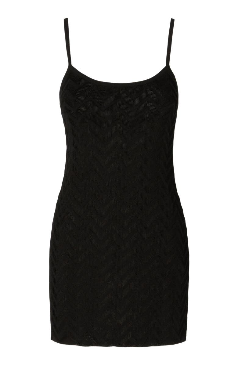Missoni Tonal Chevron Sleeveless Mini-dress, Alternate, color, Black