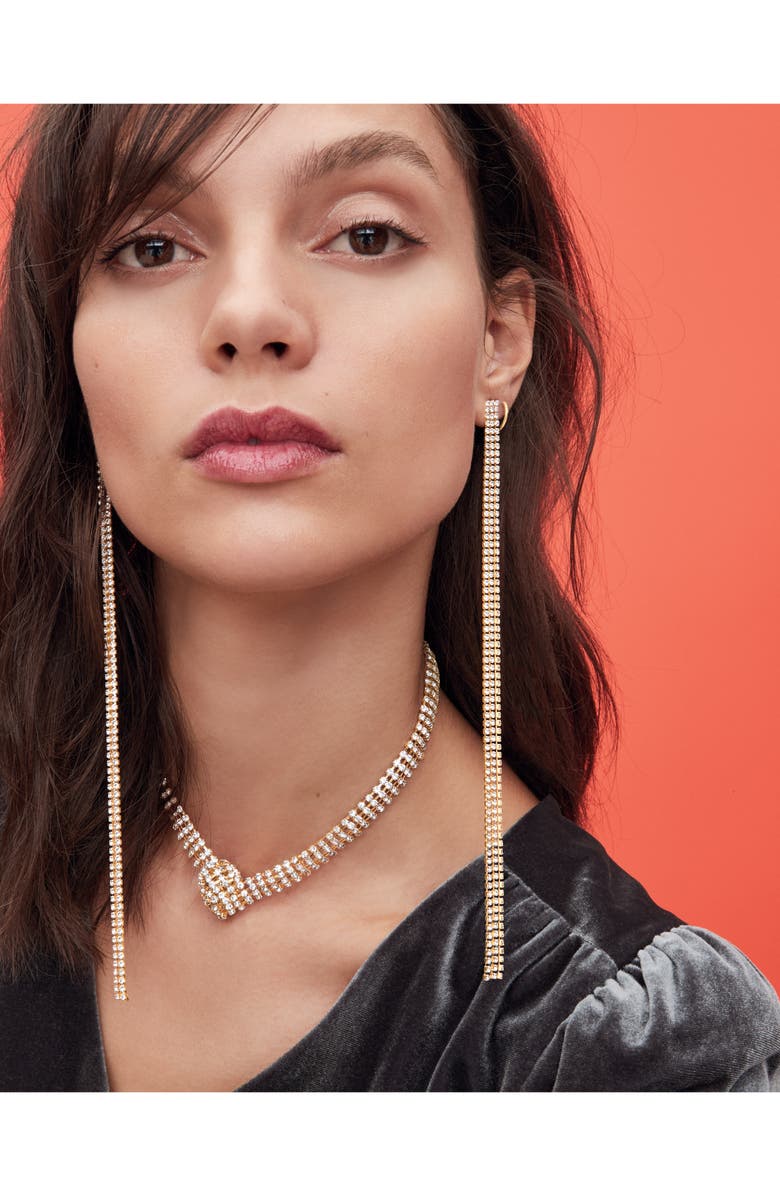 Something Navy Knotted Crystal Collar Necklace, Alternate, color,