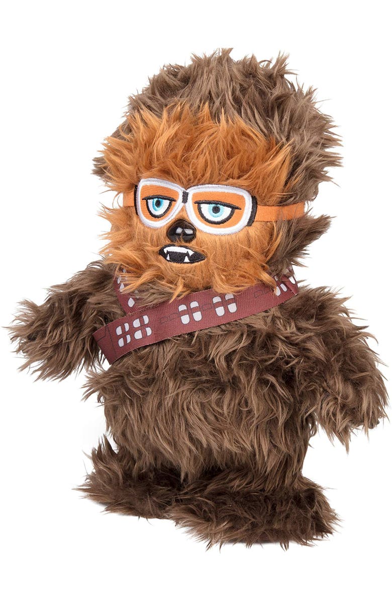 Toynk Star Wars Chewbacca Interactive Walk N' Roar | Moves & Makes Noise | 12" Plush w/ Millennium Falcon Pin, Alternate, color, Brown