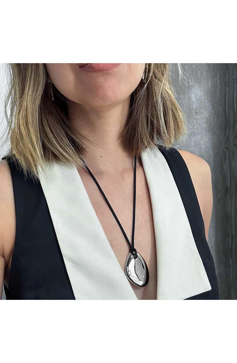Outofoffice Bold Sculptural Silver Cord Necklace, Alternate, color, Silver