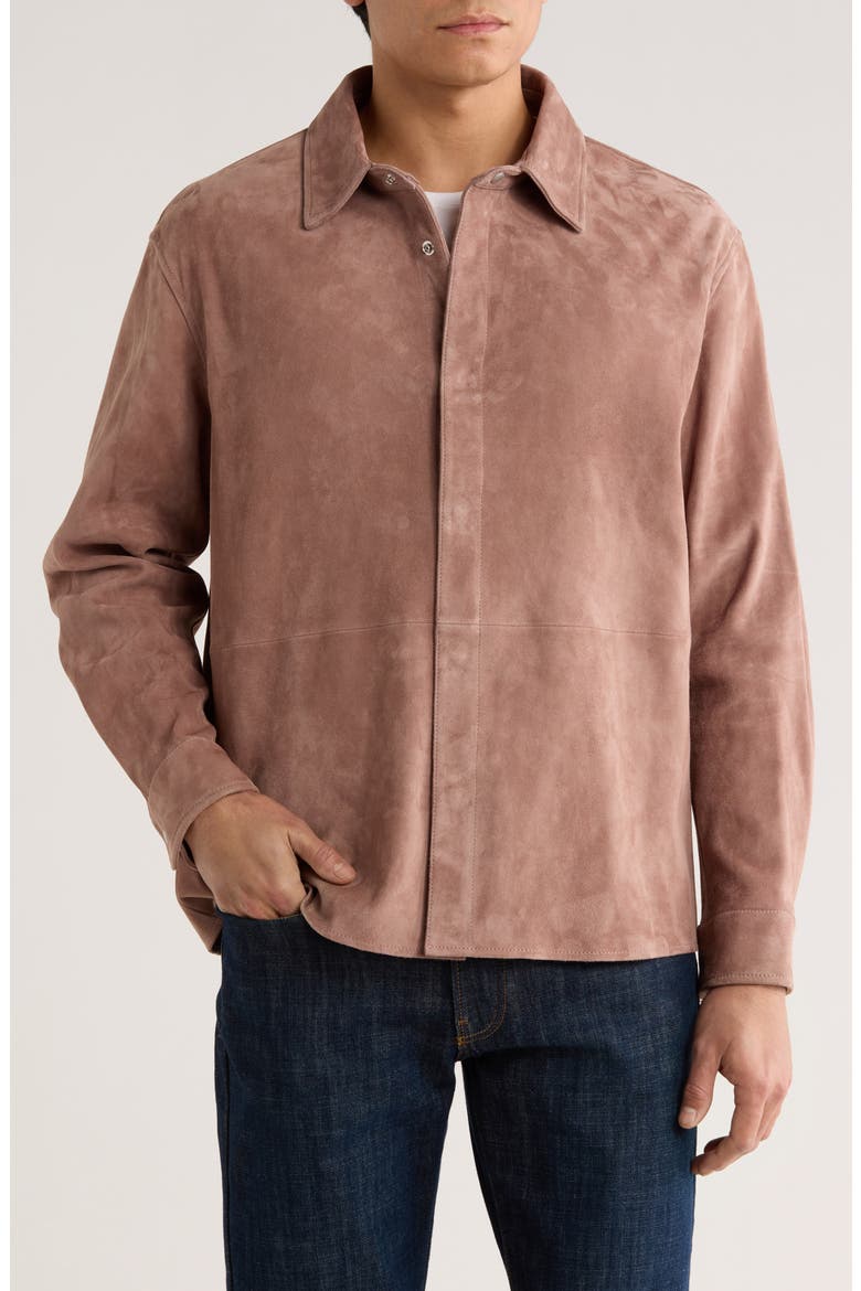 Suede Shirt Jacket, Alternate, color, SMOKY MAUVE