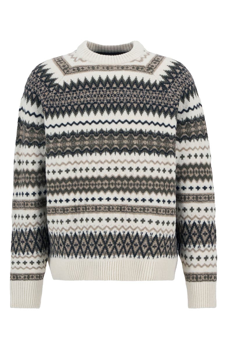 Barbour Hase Fair Isle Wool Blend Sweater, Alternate, color, Whisper White