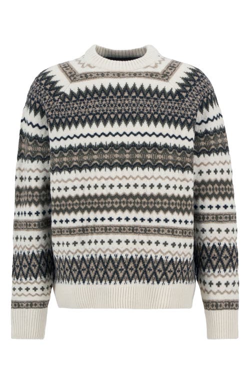 Barbour Hase Fair Isle Wool Blend Sweater In White