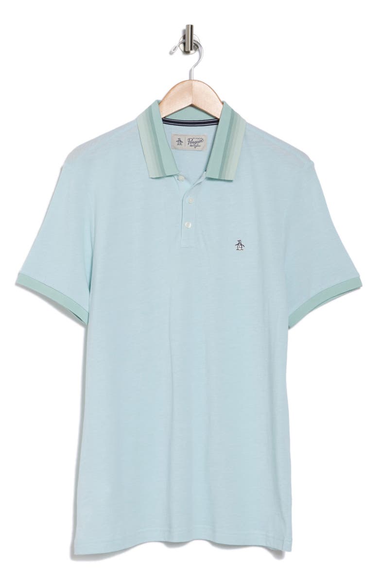 Original Penguin Tipped Cotton Contrast Collar Polo, Alternate, color, Blue Haze